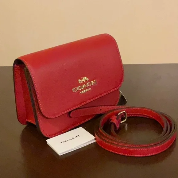 Authentic Coach Red Shoulder/Crossbody Bag - Picture 1 of 16